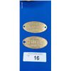 Image 3 : 3 piece 1950s Texaco brass fuel tags & 1952 Texaco ashtray