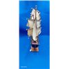 Image 3 : Vintage wooden sailing ship Bergantin 18" long 14" tall