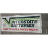 Image 1 : Vintage metal Interstate Batteries sign 61"x25"