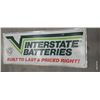 Image 2 : Vintage metal Interstate Batteries sign 61"x25"