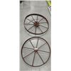 Image 1 : Pair of vintage steel wagon wheels 25" diameter