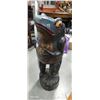Image 2 : Wooden carved statue Frog umbrellaholder, 39" beautiful piece