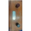 Image 3 : 2 vintage wooden items, ampmeter & sewing kit