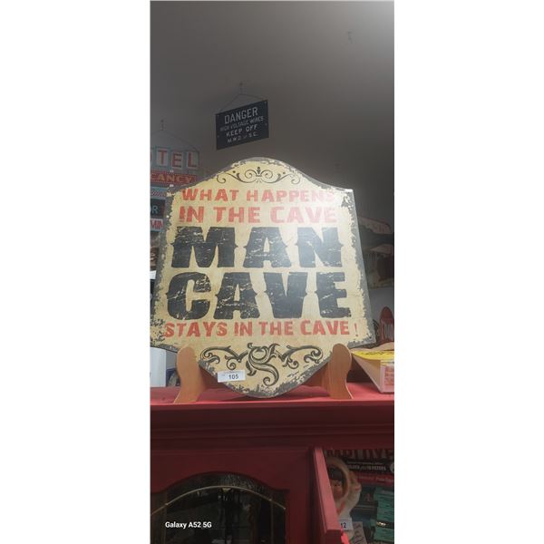 Large wooden Man Cave sign 32" x 21"