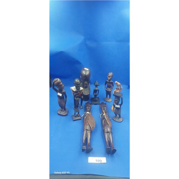 Lot of 10 African wooden statues