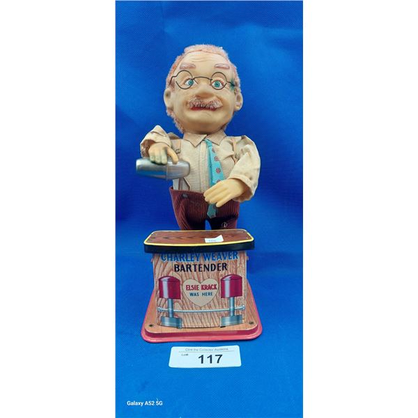 1960s Charlie Weaver bartender toy 12" Japan