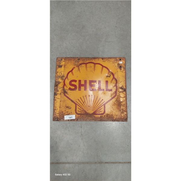 Vintage metal Shell sign 18"X18"