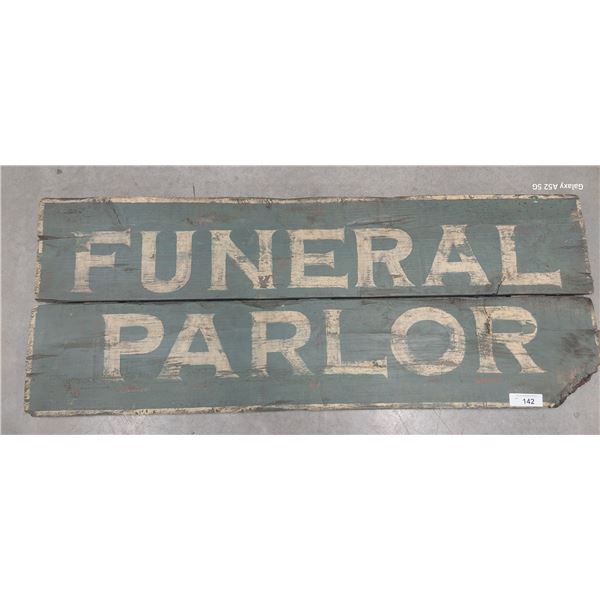 Antique wooden Funeral Parlour sign 48"X19"