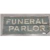Image 1 : Antique wooden Funeral Parlour sign 48"X19"