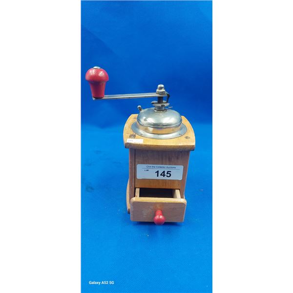 Vintage coffee grinder 8"tall