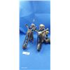 Image 3 : 2 African wooden carved biker ornaments