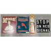 Image 1 : lot of 4 reproduction signs incl. thermometer