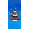Image 2 : Antique brass bell mounted on wood 7"x7"