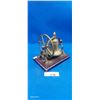 Image 3 : Antique brass bell mounted on wood 7"x7"