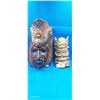 Image 1 : 2 African masks, 13" & 10"