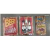 Image 1 : Lot of 3 reproduction metal signs mounted on wood 16"x12" & 16"x9"