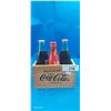 Image 1 : Coca Cola crate with 3 glass bottles, crate is 7"x5"