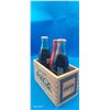 Image 2 : Coca Cola crate with 3 glass bottles, crate is 7"x5"