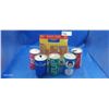 Image 1 : 1950s 6 pack pop bottle carrier and vintsage 7UP, RC, Canada Dry, Shasta, tap pop cans