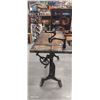 Image 3 : Stunning restored antique tilt adjustable cast iron table with custom steampunk top, 50" x 23" x 37"