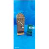 Image 1 : 2 vintage cigarette paper dispensers, one wood, one metal