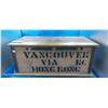 Image 1 : Vintage wooden Vancouver Via Hong Kong box 20"x9"x9"