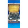 Image 2 : Vintage Rubicon Company guage set in wooden box 9.5"x7"