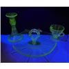 Image 1 : Group Of Uranium Green Depression Glass