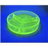 Image 1 : Depression Vaseline Uranium Glass Divided Dish