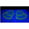 Image 1 : Uranium Green Depression Glass Ashtrays