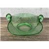 Image 2 : Fenton Uranium Green Depression Glass Swan Bowl