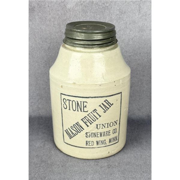 Red Wing Stoneware Quart Mason Fruit Jar