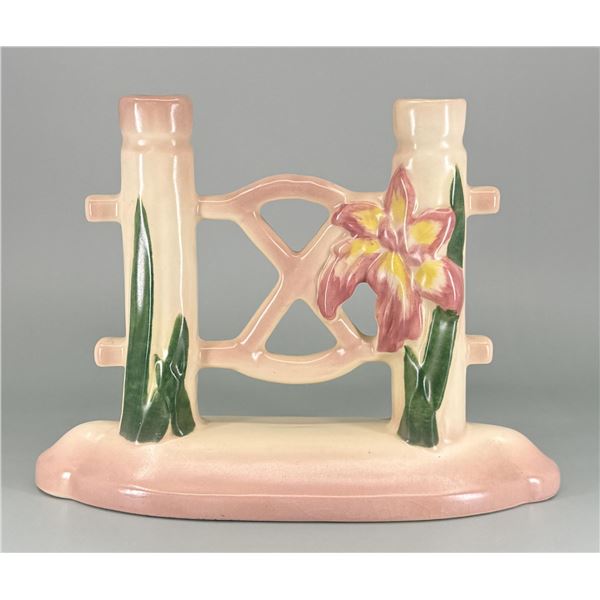 Camark Pottery Pink Iris Double Bud Vase