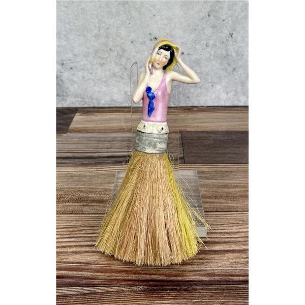 Art Deco Flapper Porcelain Half Doll Brush