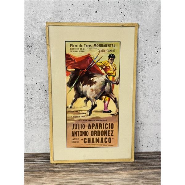 1958 Spanish Bull Fighting Hand Bill