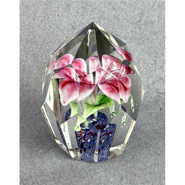 Antique Faceted Art Glass Paperweight