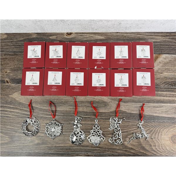 Lot of 18 Lenox Metal Christmas Ornaments