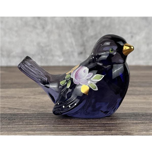 Fenton Glass Powell Painted Bird Paperweight
