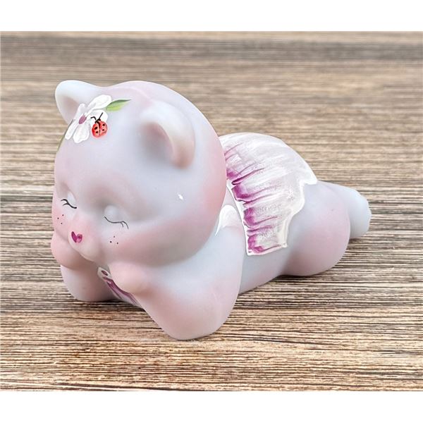 2005 Fenton Glass Blue Burmese Bear Paperweight