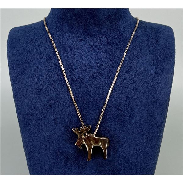 Sterling Silver Moose Necklace