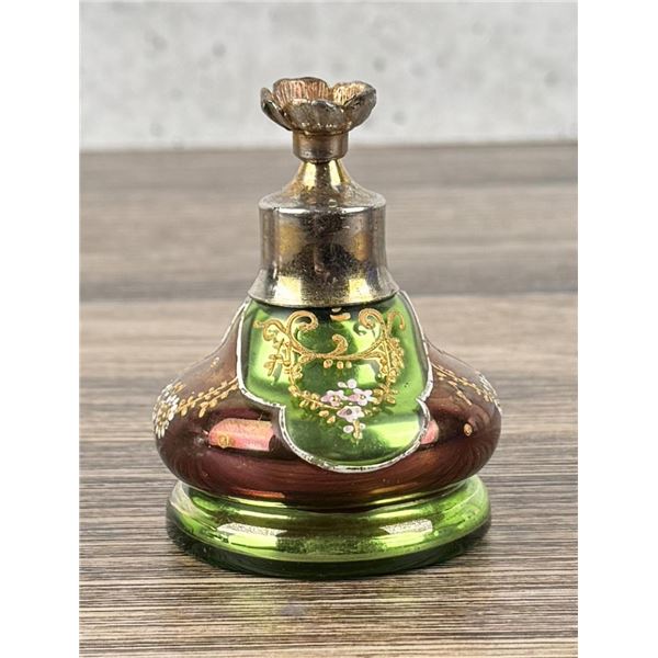 Czech Bohemian Painted Perfume Bottle