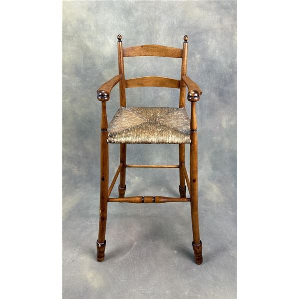 Shaker Ladderback Rush Seat High Chair