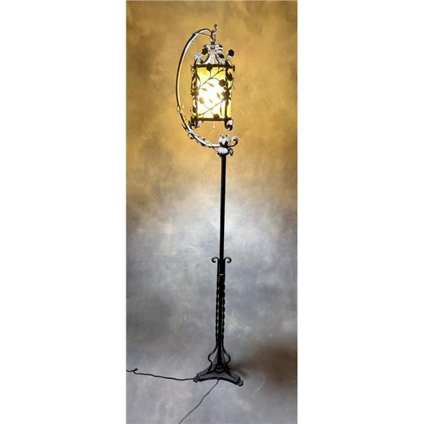 Gothic Revival Wrought Iron Floor Lamp