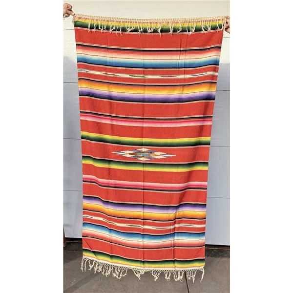 Antique Mexican Wool Serape Saltillo Blanket