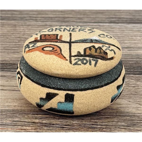 Carita Benally Navajo Sand Painted Jar