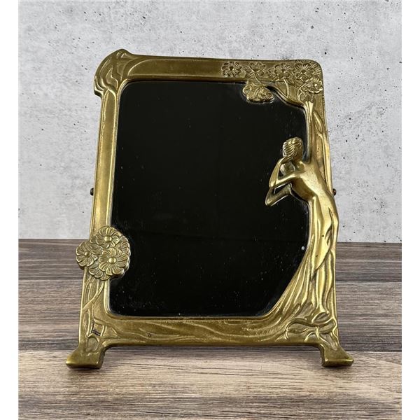 Art Nouveau Style Brass Dresser Mirror