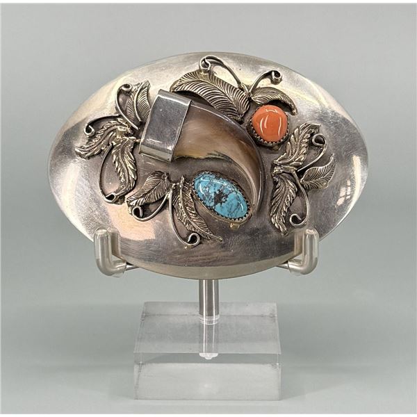 Little Fawn Black Bear Claw Belt Buckle