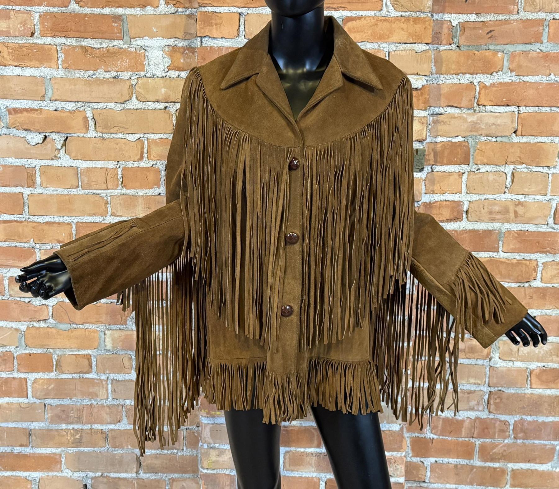 ARCHIVE COLLECTION VINTAGE FRINGED LEATHER JACKET