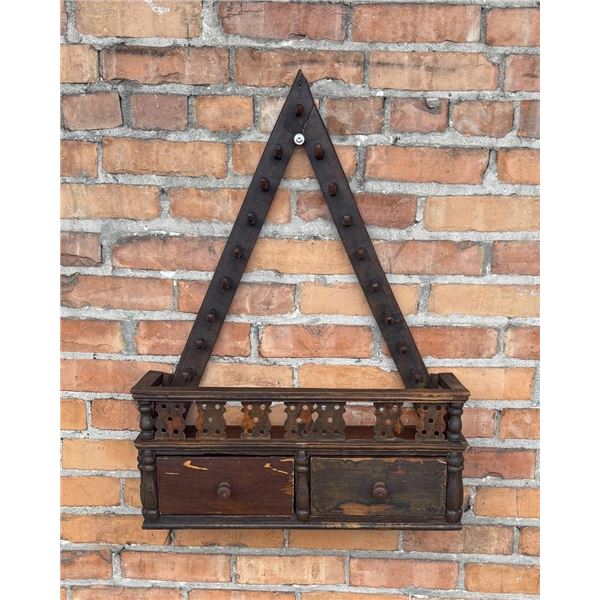 Folk Art Triangle Wall Shelf Cup Rack