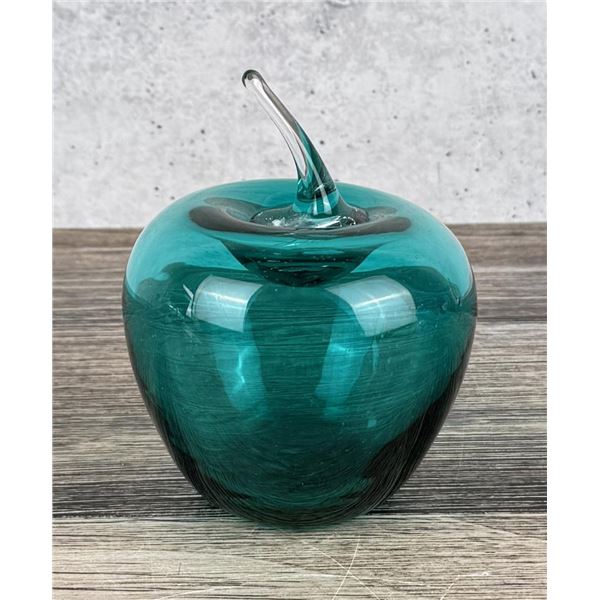 Blenko Art Glass Apple Paperweight